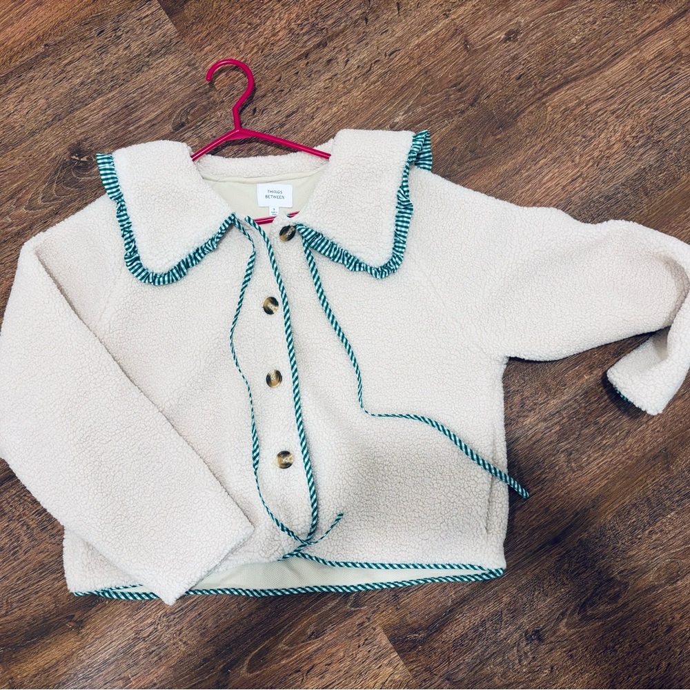 Things Between - Thea Jacket - Cream/Green - Picture 2 of 5